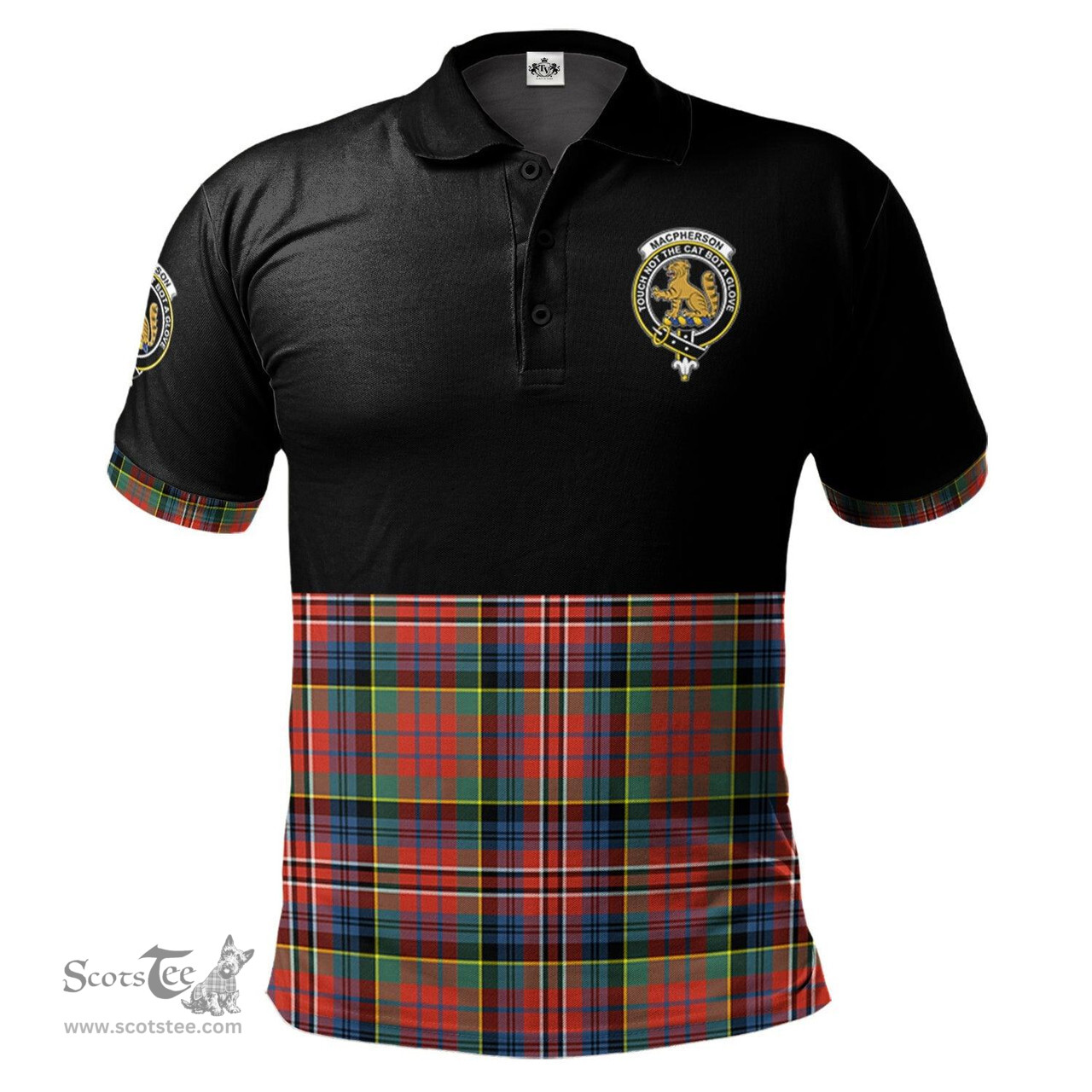 Scottish MacPherson Ancient Clan Half Of Tartan Crest Tartan Polo Shirt Scottish Plaid Tartan Plaid - ScotsTee - scotstee.com