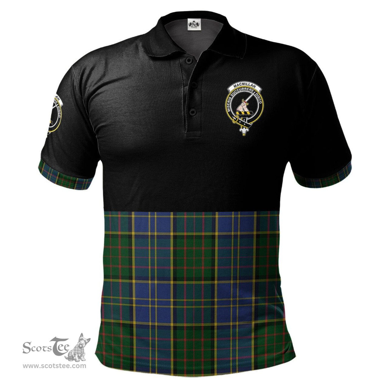 Scottish MacMillan Hunting Clan Half Of Tartan Crest Tartan Polo Shirt Scottish Plaid Tartan Plaid - ScotsTee - scotstee.com