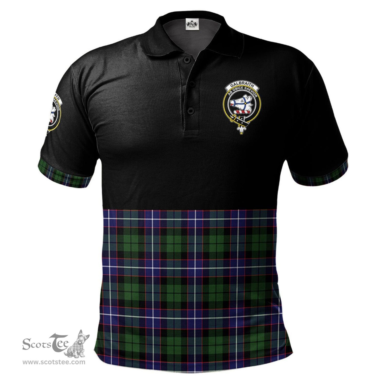 Scottish Galbraith Modern Clan Half Of Tartan Crest Tartan Polo Shirt Scottish Plaid Tartan Plaid - ScotsTee - scotstee.com