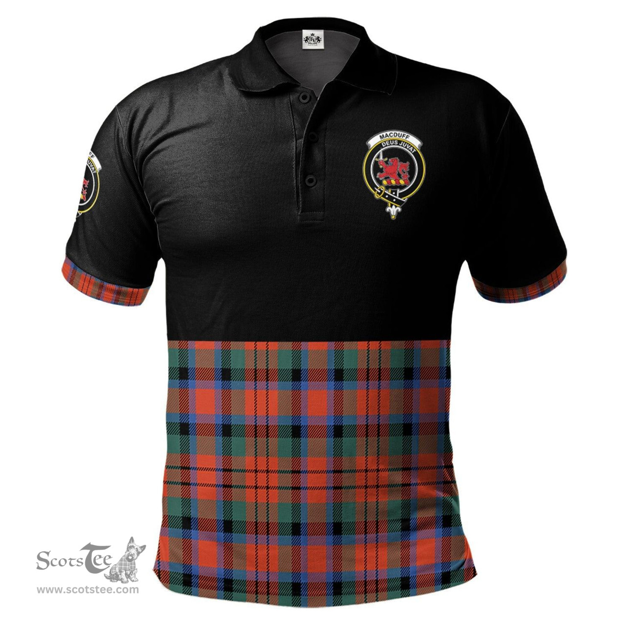 Scottish MacDuff Ancient Clan Half Of Tartan Crest Tartan Polo Shirt Scottish Plaid Tartan Plaid - ScotsTee - scotstee.com