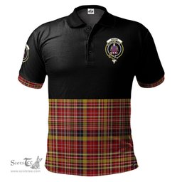 Scottish Ogilvie (Ogilvy) of Strathallan Clan Half Of Tartan Crest Tartan Polo Shirt Scottish Plaid Tartan Plaid - ScotsTee - scotstee.com