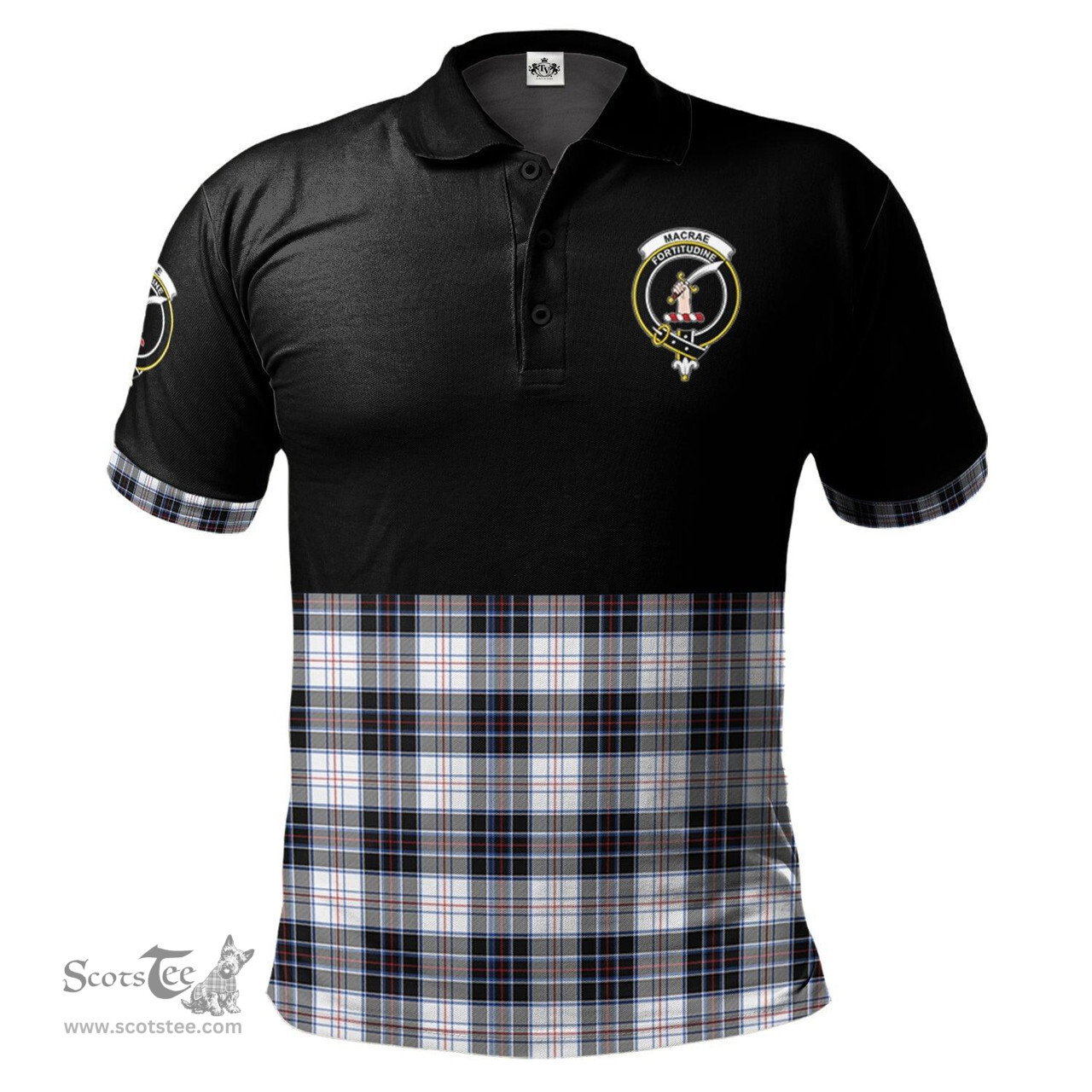 Scottish MacRae Dress Modern Clan Half Of Tartan Crest Tartan Polo Shirt Scottish Plaid Tartan Plaid - ScotsTee - scotstee.com