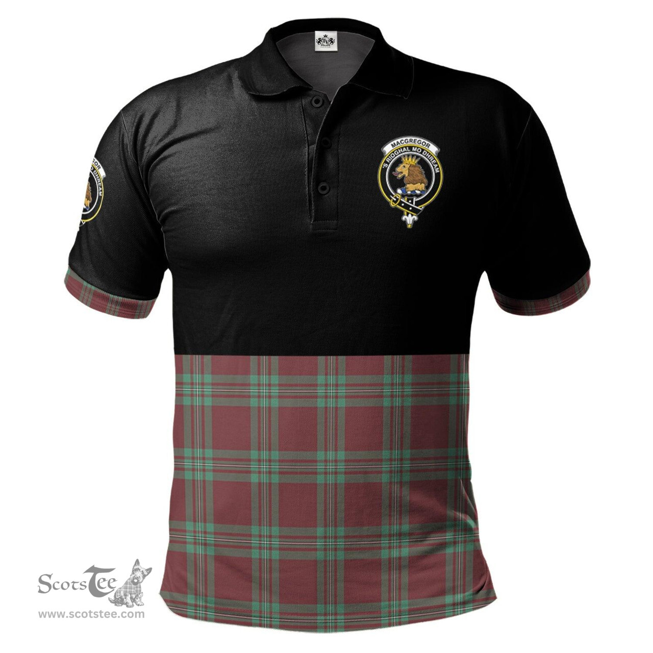 Scottish MacGregor Hunting Ancient Clan Half Of Tartan Crest Tartan Polo Shirt Scottish Plaid Tartan Plaid - ScotsTee - scotstee.com