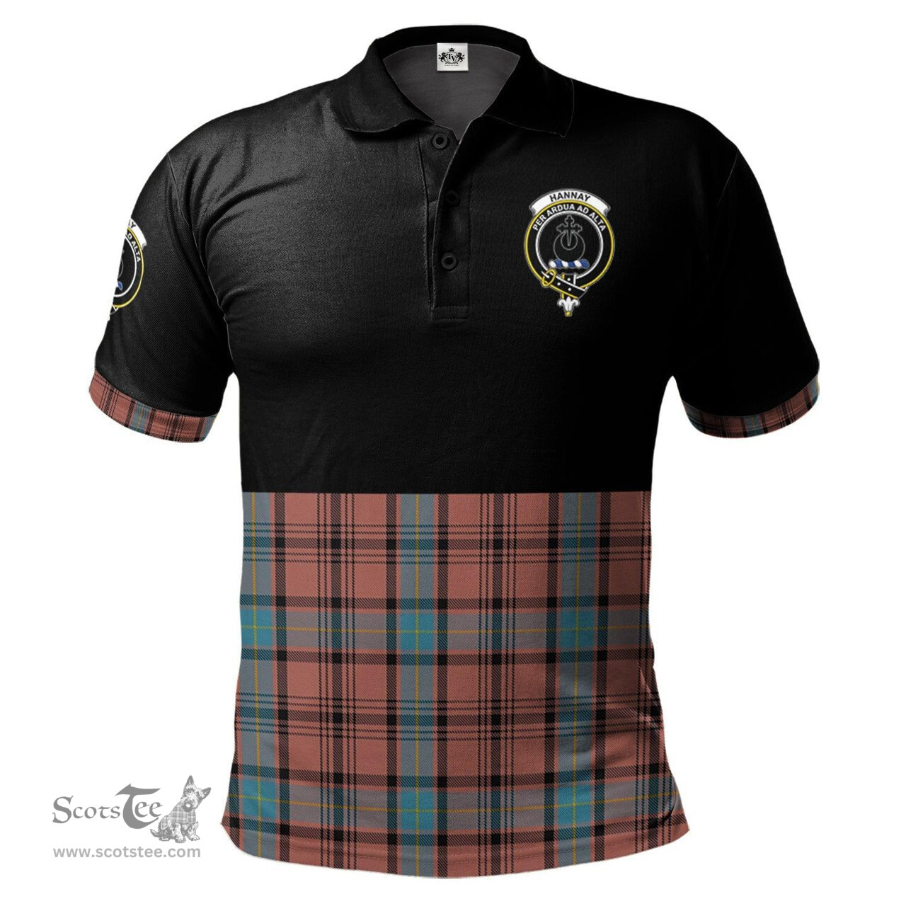 Scottish Hannay Dress Clan Half Of Tartan Crest Tartan Polo Shirt Scottish Plaid Tartan Plaid - ScotsTee - scotstee.com