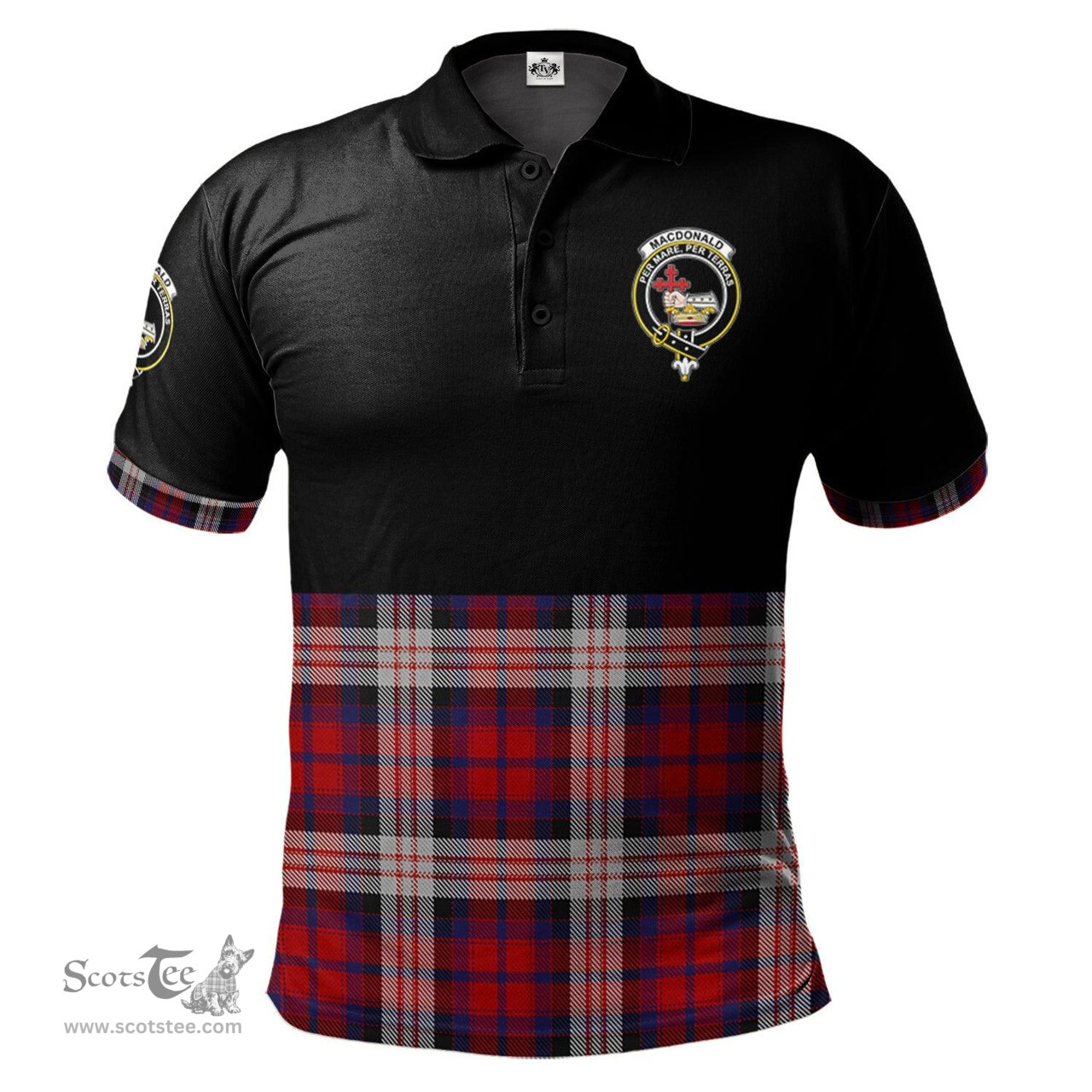 Scottish MacDonald Dress Irish Clan Half Of Tartan Crest Tartan Polo Shirt Scottish Plaid Tartan Plaid - ScotsTee - scotstee.com