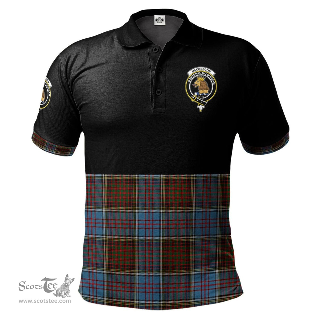 Scottish MacGregor Hastie Clan Half Of Tartan Crest Tartan Polo Shirt Scottish Plaid Tartan Plaid - ScotsTee - scotstee.com