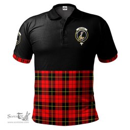 Scottish Wallace Hunting Red Clan Half Of Tartan Crest Tartan Polo Shirt Scottish Plaid Tartan Plaid - ScotsTee - scotstee.com