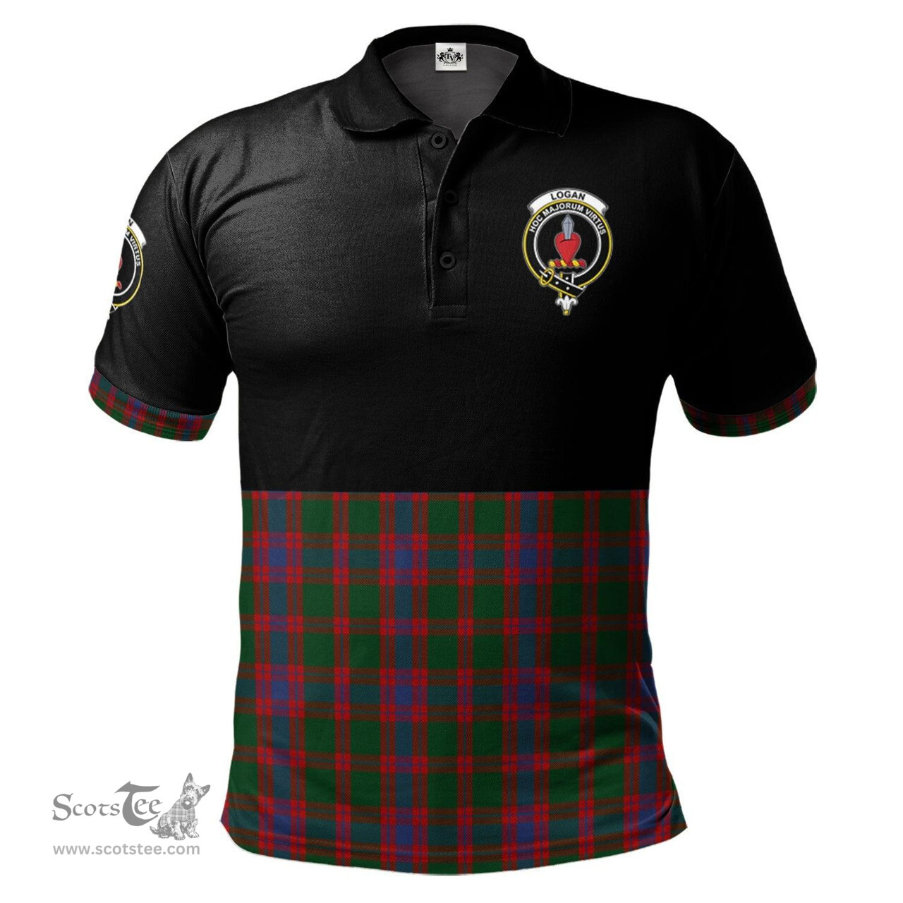 Scottish Logan Clan Half Of Tartan Crest Tartan Polo Shirt Scottish Plaid Tartan Plaid - ScotsTee - scotstee.com