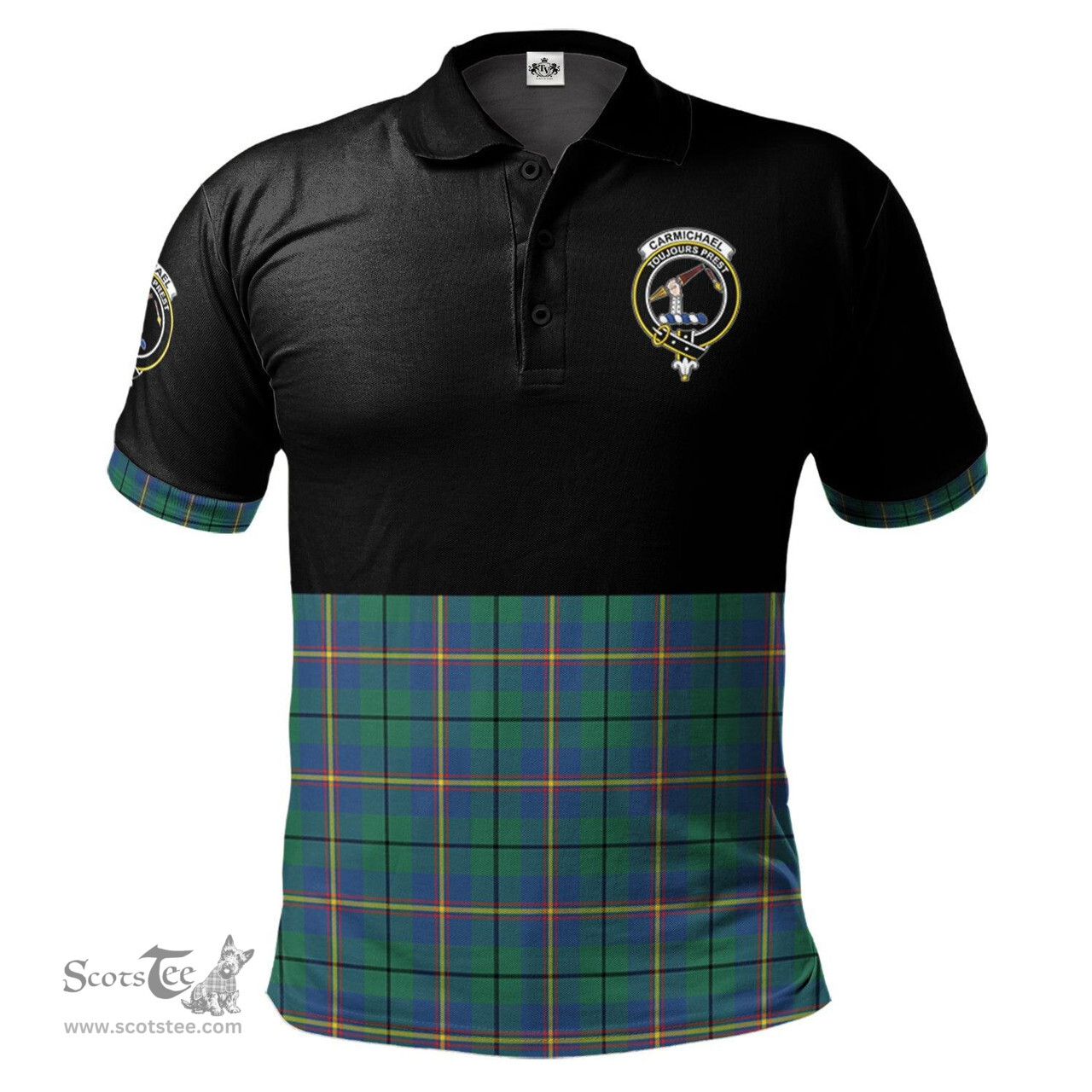 Scottish Carmichael Ancient Clan Half Of Tartan Crest Tartan Polo Shirt Scottish Plaid Tartan Plaid - ScotsTee - scotstee.com