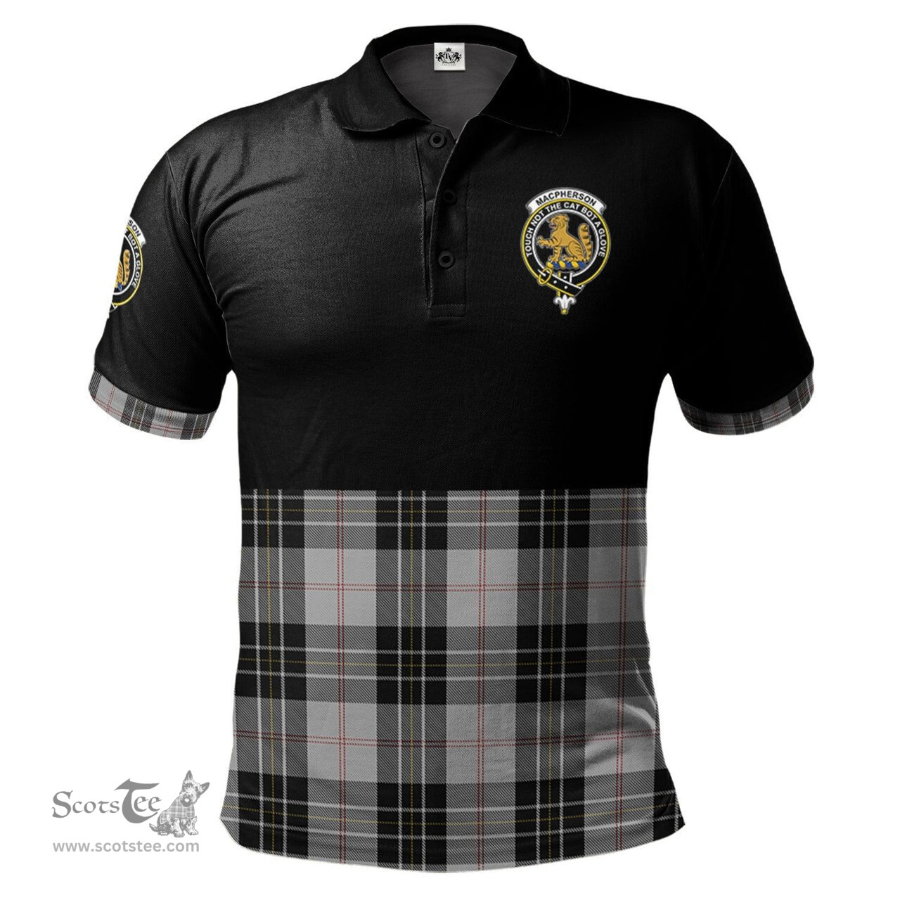 Scottish MacPherson Dress Clan Half Of Tartan Crest Tartan Polo Shirt Scottish Plaid Tartan Plaid - ScotsTee - scotstee.com