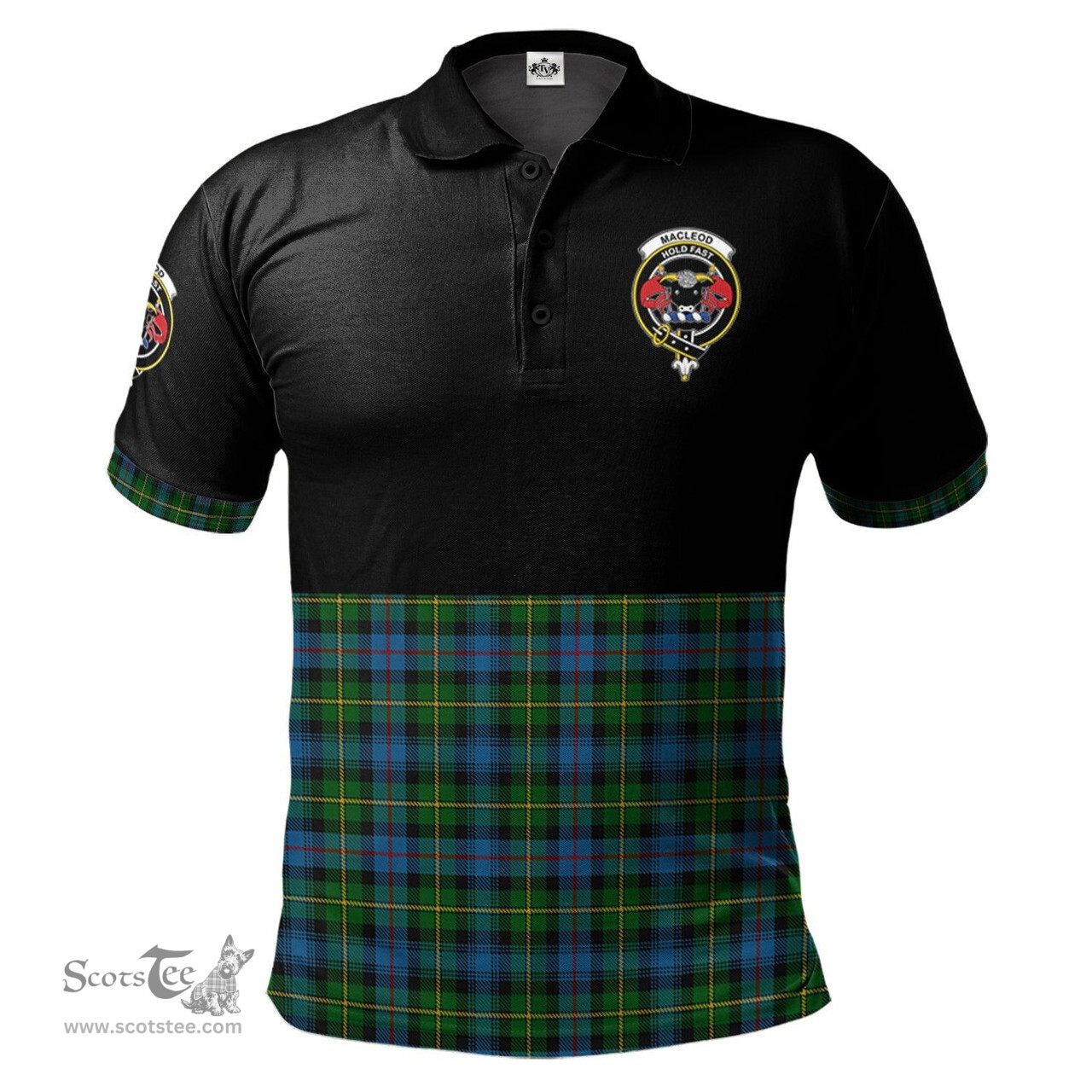 Scottish MacLeod of Skye Clan Half Of Tartan Crest Tartan Polo Shirt Scottish Plaid Tartan Plaid - ScotsTee - scotstee.com