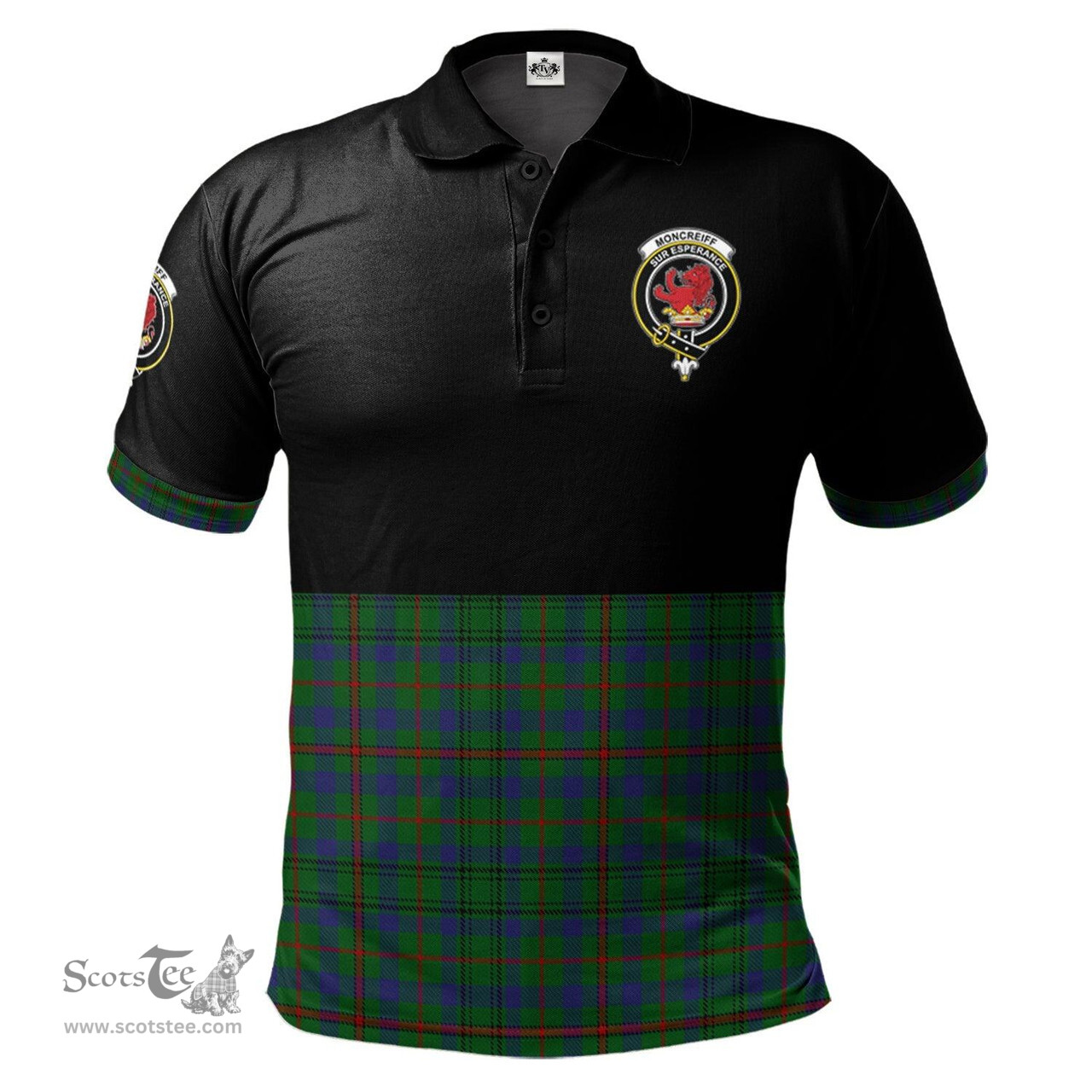 Scottish Moncrieff of Atholl Clan Half Of Tartan Crest Tartan Polo Shirt Scottish Plaid Tartan Plaid - ScotsTee - scotstee.com