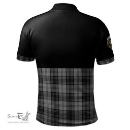 Scottish Douglas Grey Clan Half Of Tartan Crest Tartan Polo Shirt Scottish Plaid Tartan Plaid - ScotsTee - scotstee.com