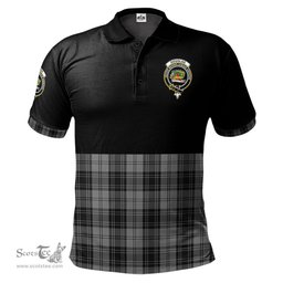 Scottish Douglas Grey Clan Half Of Tartan Crest Tartan Polo Shirt Scottish Plaid Tartan Plaid - ScotsTee - scotstee.com