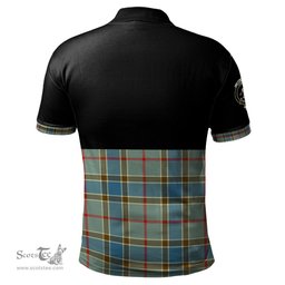Scottish Balfour Blue Clan Half Of Tartan Crest Tartan Polo Shirt Scottish Plaid Tartan Plaid - ScotsTee - scotstee.com