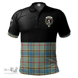 Scottish Balfour Blue Clan Half Of Tartan Crest Tartan Polo Shirt Scottish Plaid Tartan Plaid - ScotsTee - scotstee.com
