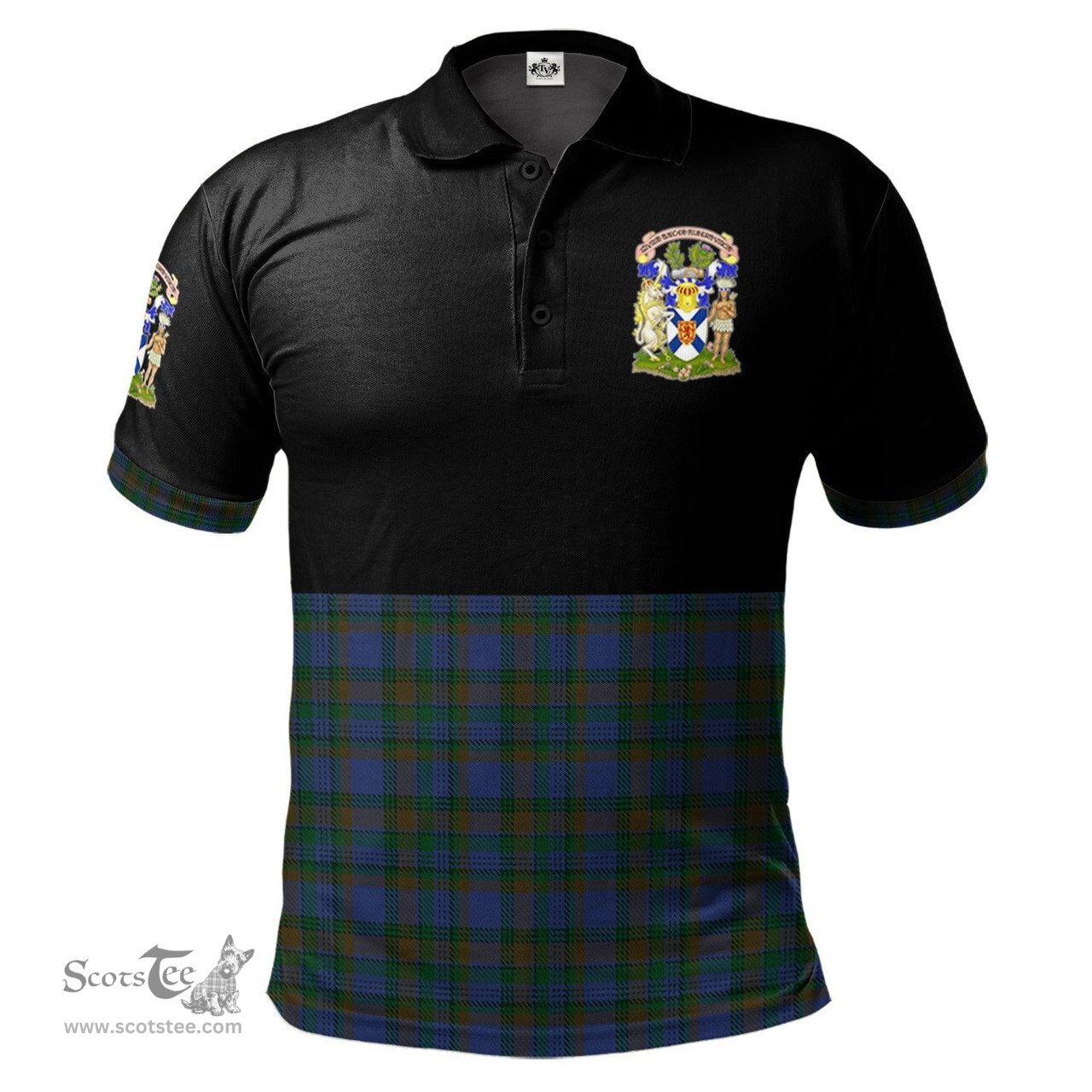 Scottish NovaScotia District Clan Half Of Tartan Crest Tartan Polo Shirt Scottish Plaid Tartan Plaid - ScotsTee - scotstee.com