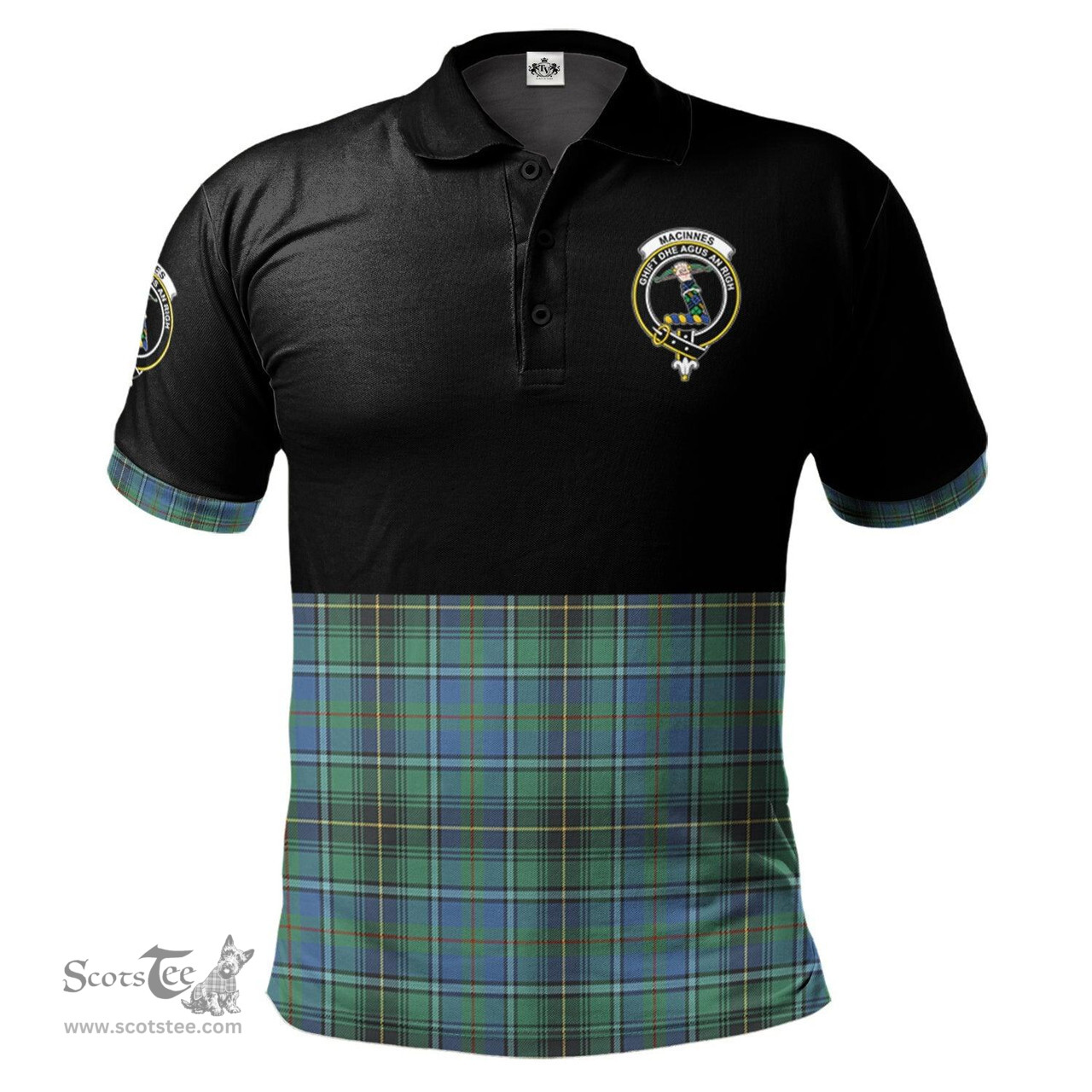 Scottish MacInnes Ancient Clan Half Of Tartan Crest Tartan Polo Shirt Scottish Plaid Tartan Plaid - ScotsTee - scotstee.com