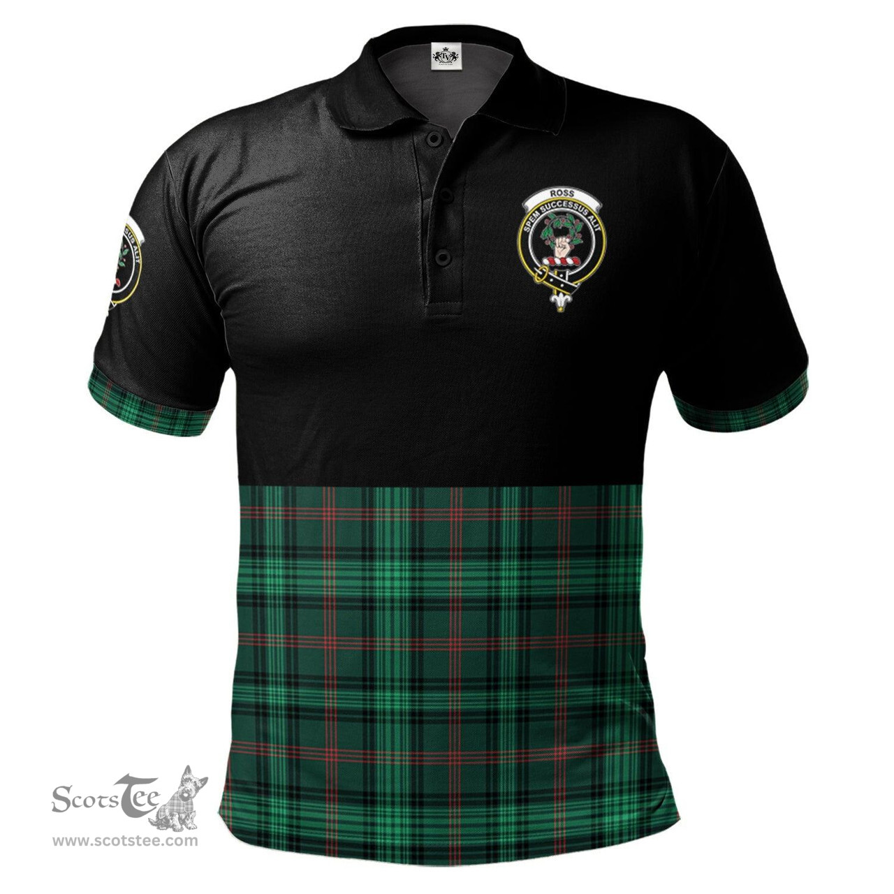 Scottish Ross Hunting Modern Clan Half Of Tartan Crest Tartan Polo Shirt Scottish Plaid Tartan Plaid - ScotsTee - scotstee.com