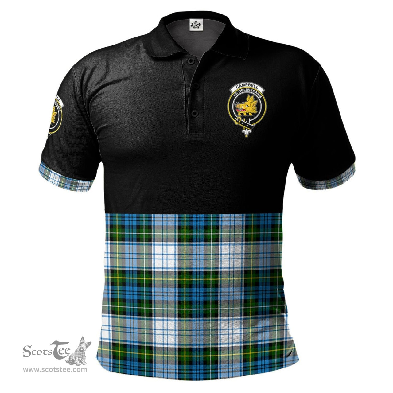 Scottish Campbell Dress Clan Half Of Tartan Crest Tartan Polo Shirt Scottish Plaid Tartan Plaid - ScotsTee - scotstee.com