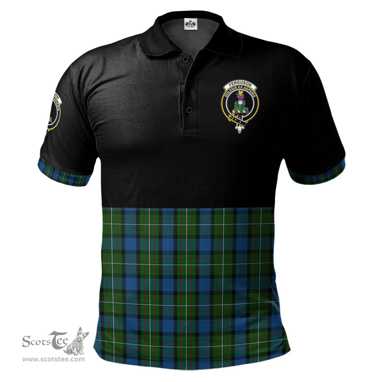 Scottish Ferguson of Atholl Clan Half Of Tartan Crest Tartan Polo Shirt Scottish Plaid Tartan Plaid - ScotsTee - scotstee.com
