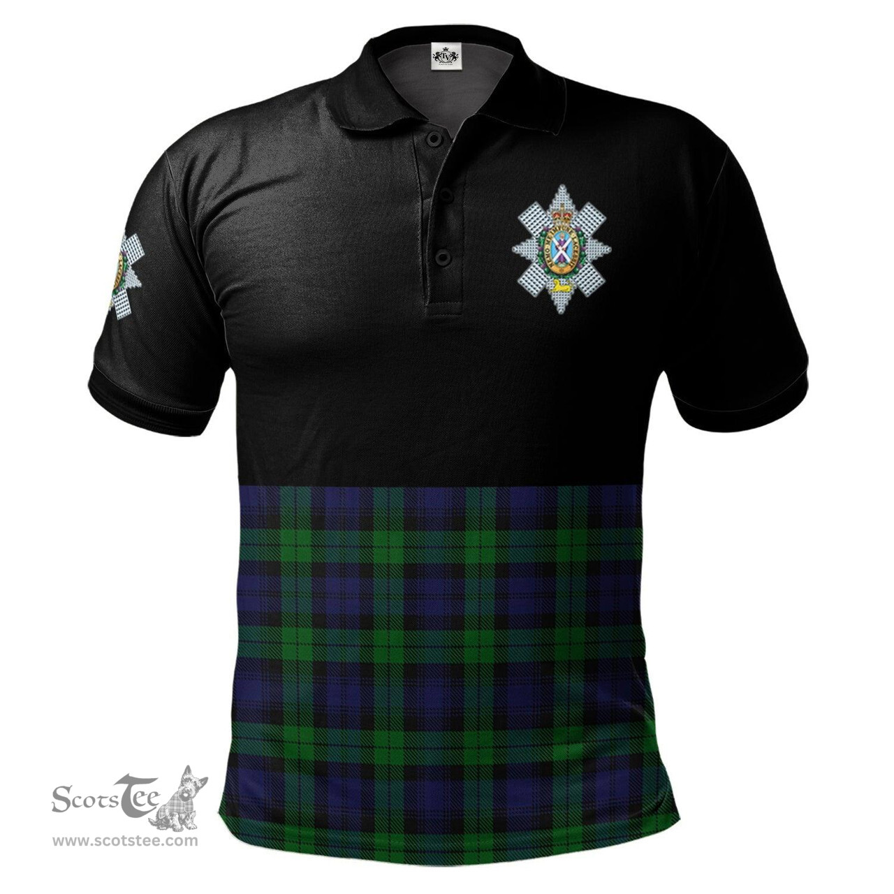 Scottish Black Watch Clan Half Of Tartan Crest Tartan Polo Shirt Scottish Plaid Tartan Plaid - ScotsTee - scotstee.com