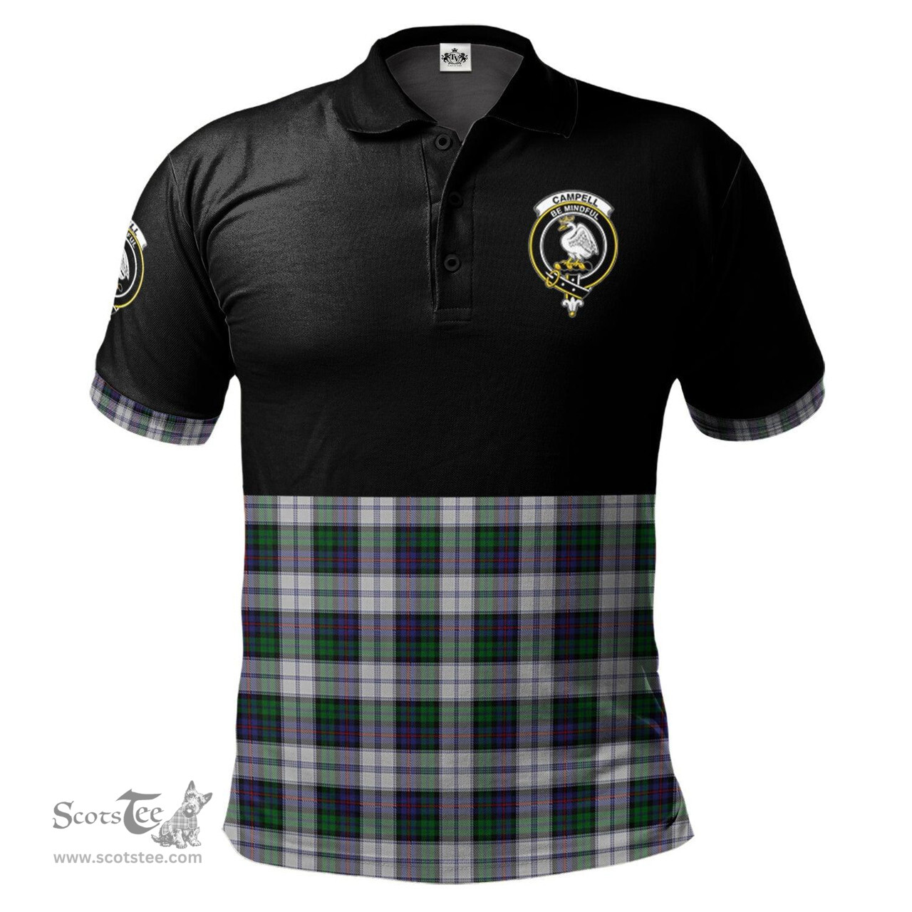 Scottish Campbell of Cawdor Dress Clan Half Of Tartan Crest Tartan Polo Shirt Scottish Plaid Tartan Plaid - ScotsTee - scotstee.com