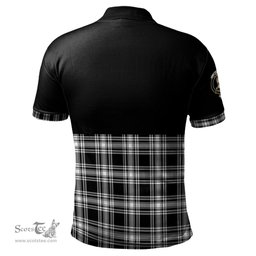 Scottish Menzies Black and White Clan Half Of Tartan Crest Tartan Polo Shirt Scottish Plaid Tartan Plaid - ScotsTee - scotstee.com