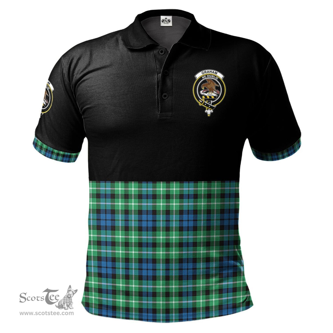 Scottish Graham of Montrose Ancient Clan Half Of Tartan Crest Tartan Polo Shirt Scottish Plaid Tartan Plaid - ScotsTee - scotstee.com