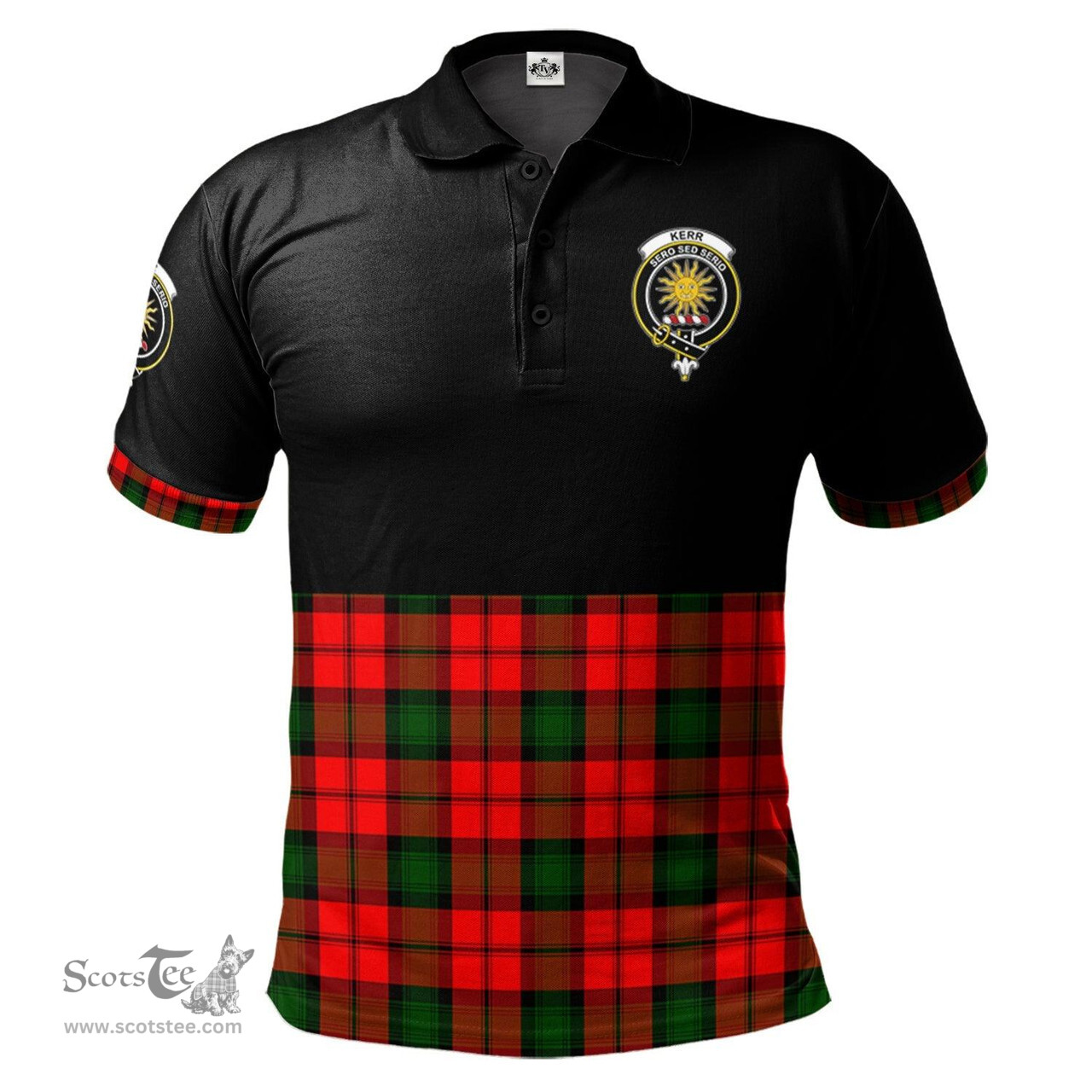 Scottish Kerr Modern Clan Half Of Tartan Crest Tartan Polo Shirt Scottish Plaid Tartan Plaid - ScotsTee - scotstee.com