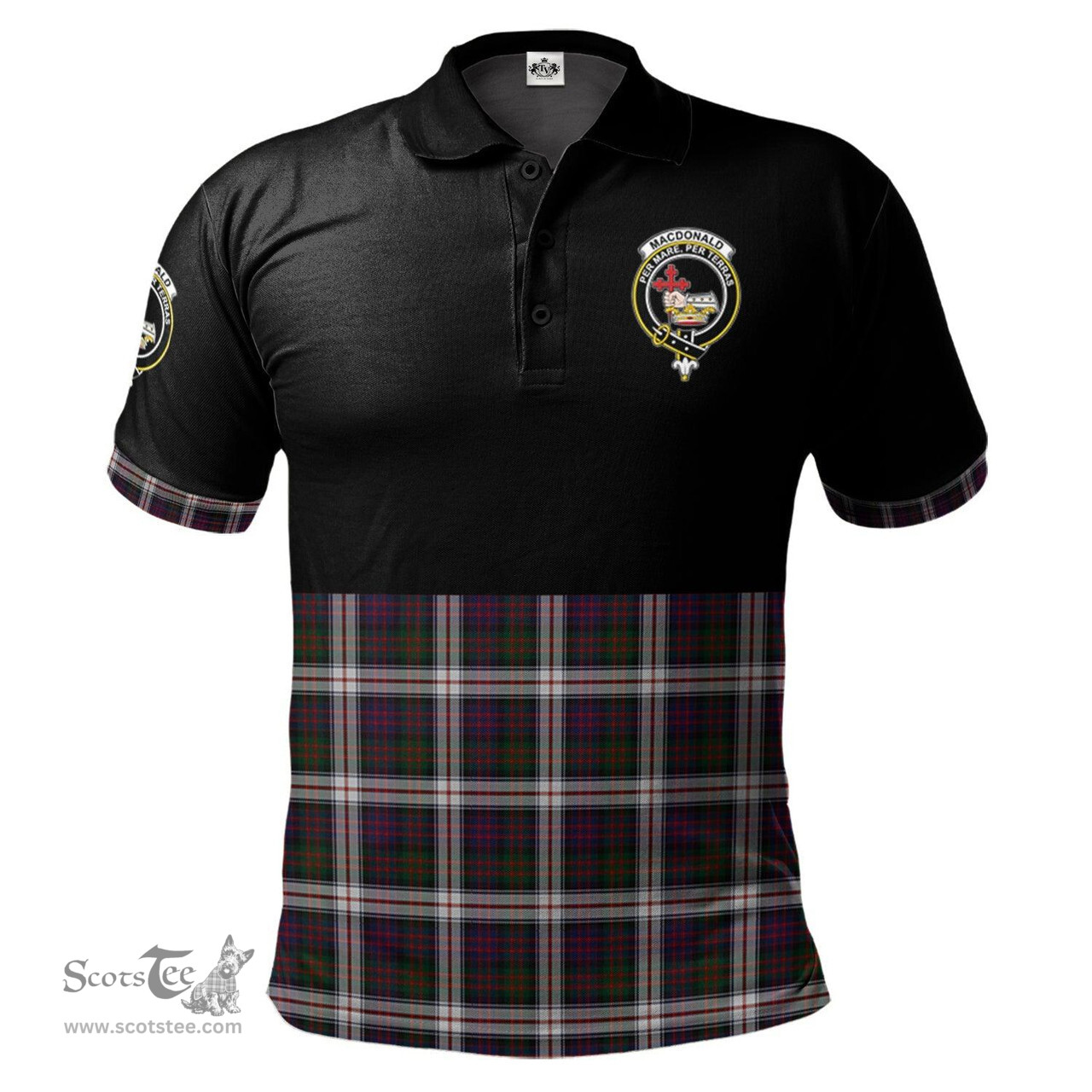 Scottish MacDonald Dress Clan Half Of Tartan Crest Tartan Polo Shirt Scottish Plaid Tartan Plaid - ScotsTee - scotstee.com