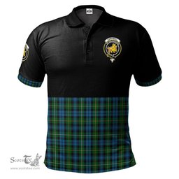Scottish Campbell of Argyll 02 Clan Half Of Tartan Crest Tartan Polo Shirt Scottish Plaid Tartan Plaid - ScotsTee - scotstee.com