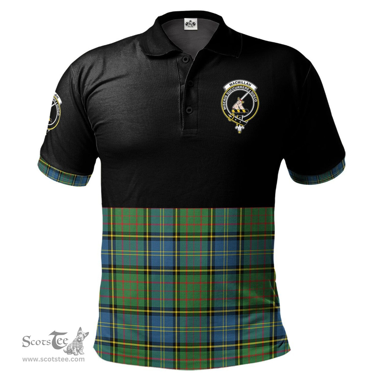 Scottish MacMillan Hunting Ancient Clan Half Of Tartan Crest Tartan Polo Shirt Scottish Plaid Tartan Plaid - ScotsTee - scotstee.com