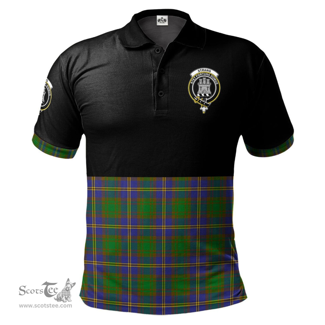 Scottish Strange of Balkaskie Clan Half Of Tartan Crest Tartan Polo Shirt Scottish Plaid Tartan Plaid - ScotsTee - scotstee.com