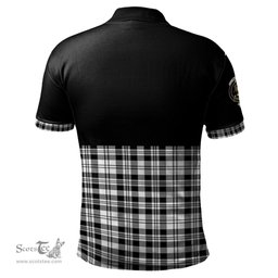 Scottish Scott Black White Clan Half Of Tartan Crest Tartan Polo Shirt Scottish Plaid Tartan Plaid - ScotsTee - scotstee.com