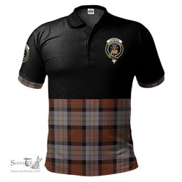 Scottish Cameron of Erracht Weathered Clan Half Of Tartan Crest Tartan Polo Shirt Scottish Plaid Tartan Plaid - ScotsTee - scotstee.com