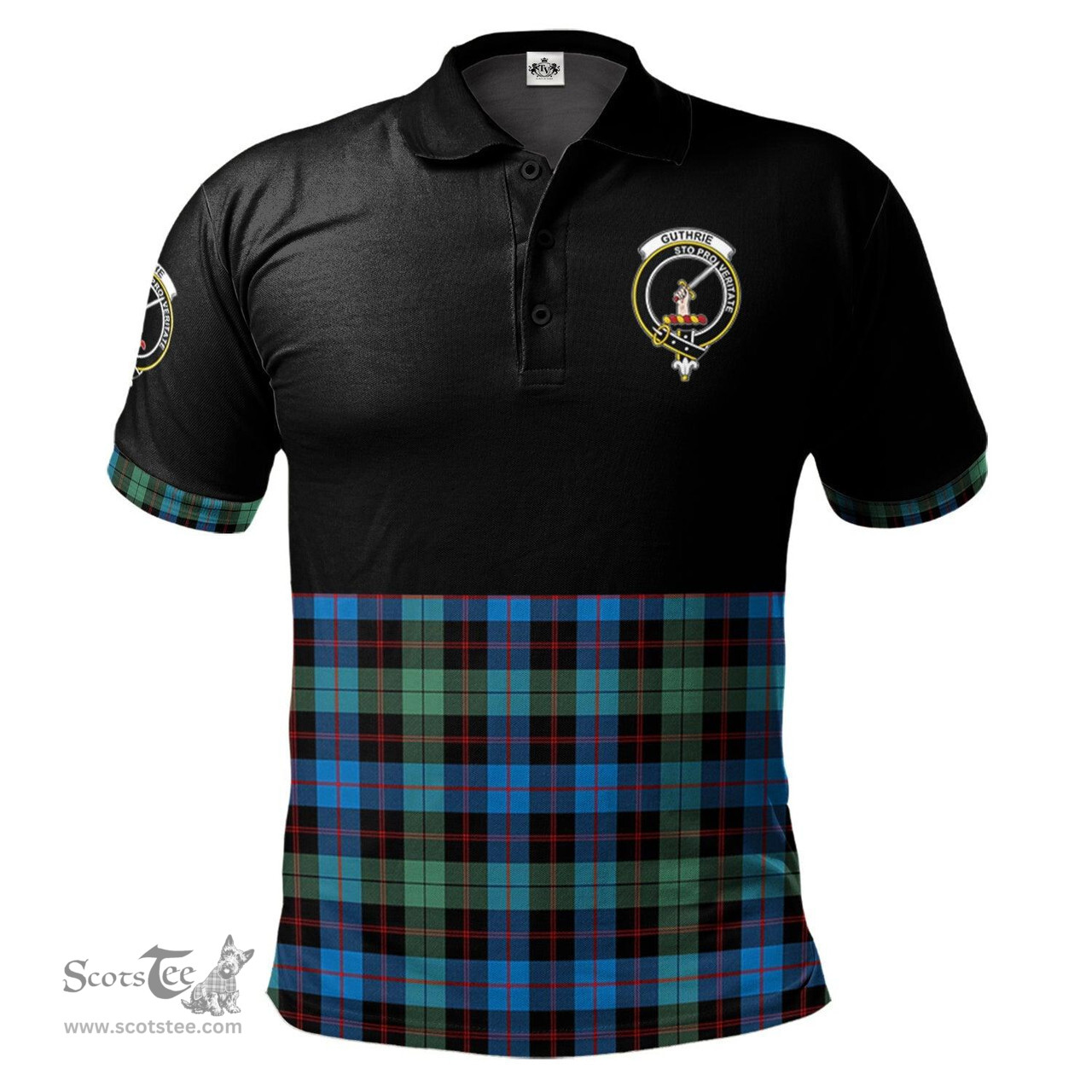 Scottish Guthrie Ancient Clan Half Of Tartan Crest Tartan Polo Shirt Scottish Plaid Tartan Plaid - ScotsTee - scotstee.com