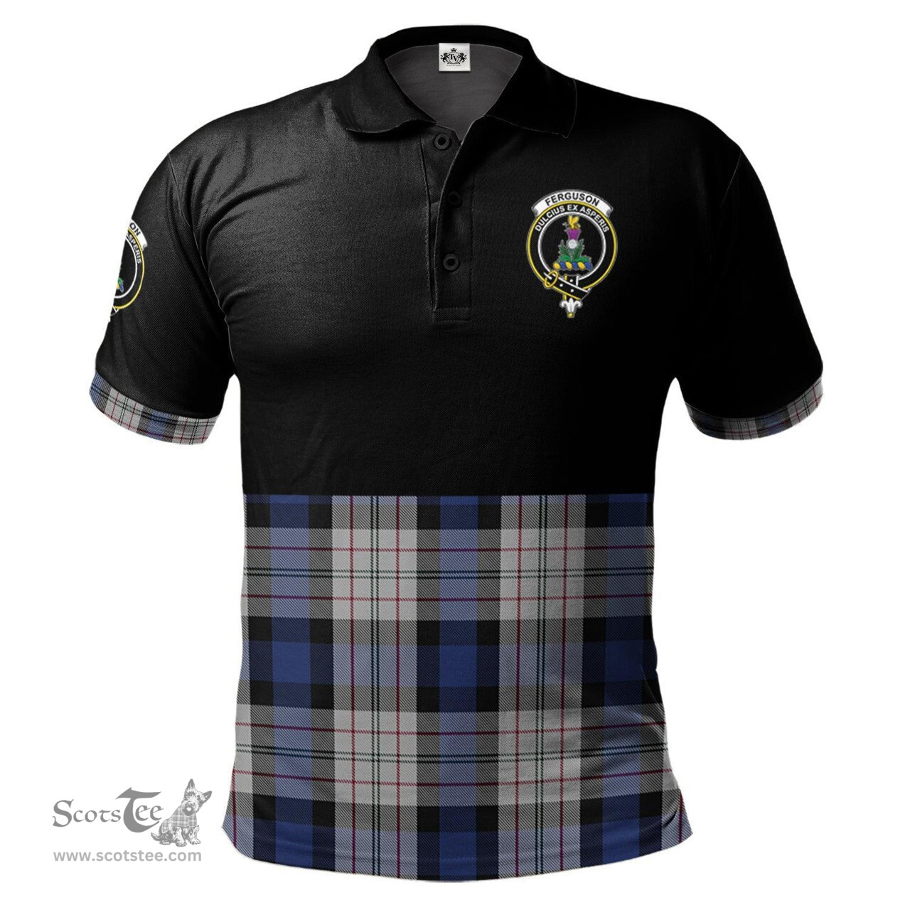 Scottish Ferguson Dress Clan Half Of Tartan Crest Tartan Polo Shirt Scottish Plaid Tartan Plaid - ScotsTee - scotstee.com