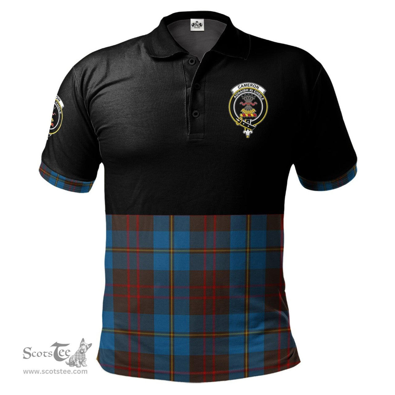 Scottish Cameron Hunting Clan Half Of Tartan Crest Tartan Polo Shirt Scottish Plaid Tartan Plaid - ScotsTee - scotstee.com
