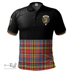 Scottish Drummond of Strathallan Modern Clan Half Of Tartan Crest Tartan Polo Shirt Scottish Plaid Tartan Plaid - ScotsTee - scotstee.com