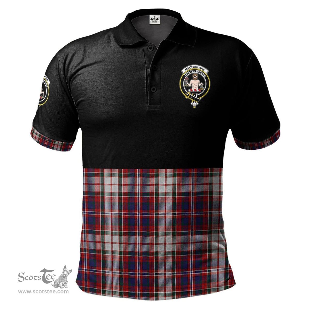 Scottish MacFarlane Dress Clan Half Of Tartan Crest Tartan Polo Shirt Scottish Plaid Tartan Plaid - ScotsTee - scotstee.com