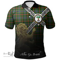 Scottish Bisset Clan Crest Tartan Polo Shirt - Celtic with Scotland Lion, Tartan Plaid Polo Shirt Scottish Plaid Tartan Plaid - ScotsTee - scotstee.com