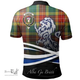 Scottish Buchanan Old Sett Clan Crest Tartan Polo Shirt - Blue Scotland Lion, Tartan Plaid Polo Shirt Scottish Plaid Tartan Plaid - ScotsTee - scotstee.com