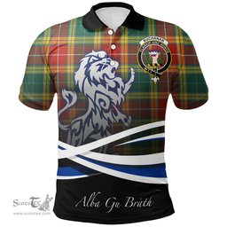 Scottish Buchanan Old Sett Clan Crest Tartan Polo Shirt - Blue Scotland Lion, Tartan Plaid Polo Shirt Scottish Plaid Tartan Plaid - ScotsTee - scotstee.com