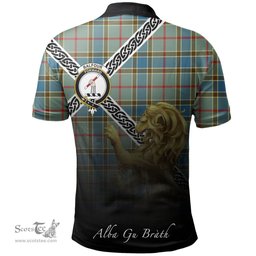 Scottish Balfour Blue Clan Crest Tartan Polo Shirt - Celtic with Scotland Lion, Tartan Plaid Polo Shirt Scottish Plaid Tartan Plaid - ScotsTee - scotstee.com