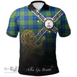Scottish Barclay Hunting Ancient Clan Crest Tartan Polo Shirt - Celtic with Scotland Lion, Tartan Plaid Polo Shirt Scottish Plaid Tartan Plaid - ScotsTee - scotstee.com