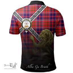 Scottish Cameron of Lochiel Modern Clan Crest Tartan Polo Shirt - Celtic with Scotland Lion, Tartan Plaid Polo Shirt Scottish Plaid Tartan Plaid - ScotsTee - scotstee.com