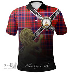 Scottish Cameron of Lochiel Modern Clan Crest Tartan Polo Shirt - Celtic with Scotland Lion, Tartan Plaid Polo Shirt Scottish Plaid Tartan Plaid - ScotsTee - scotstee.com