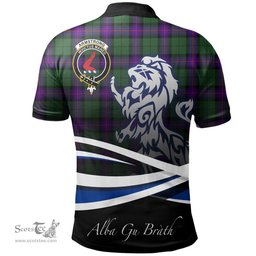 Scottish Armstrong Modern Clan Crest Tartan Polo Shirt - Blue Scotland Lion, Tartan Plaid Polo Shirt Scottish Plaid Tartan Plaid - ScotsTee - scotstee.com