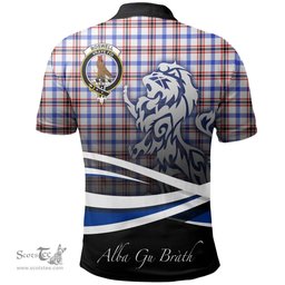 Scottish Boswell Modern Clan Crest Tartan Polo Shirt - Blue Scotland Lion, Tartan Plaid Polo Shirt Scottish Plaid Tartan Plaid - ScotsTee - scotstee.com